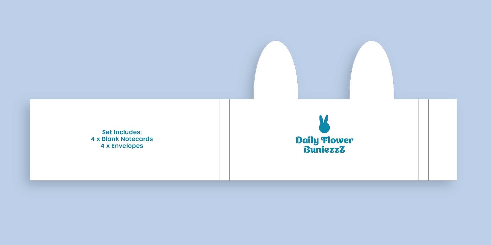 Image of a bunny belly band for greeting cards.
